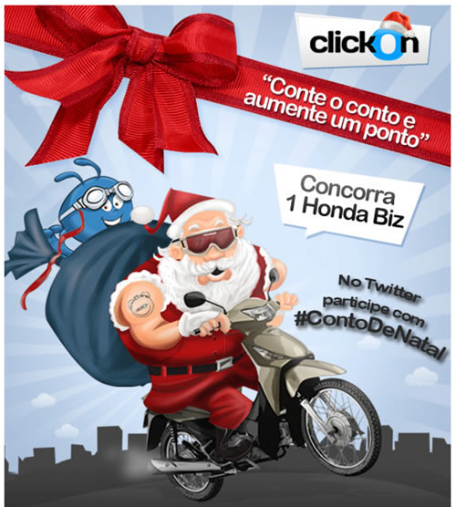 O ClickOn vai te dar uma Honda Biz neste Natal